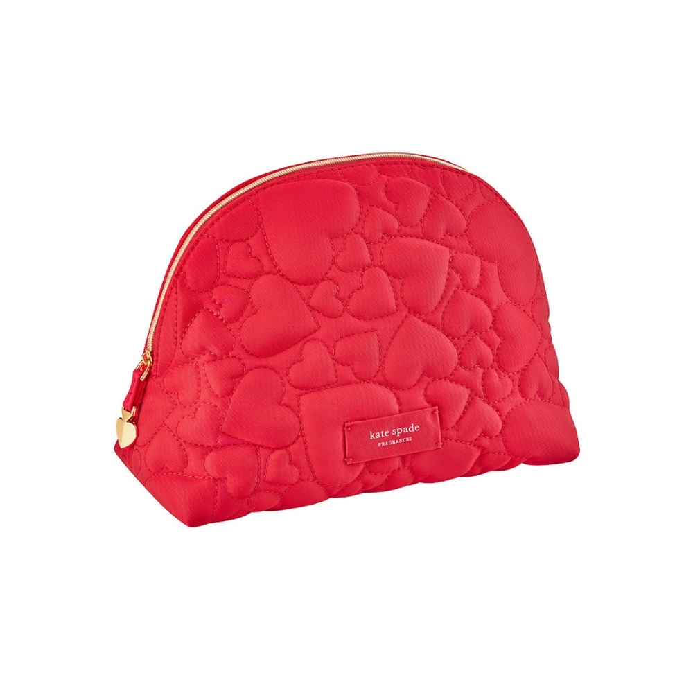 KATE SPADE Valentines Red Heart Pattern Cosmetic Case bag clutch